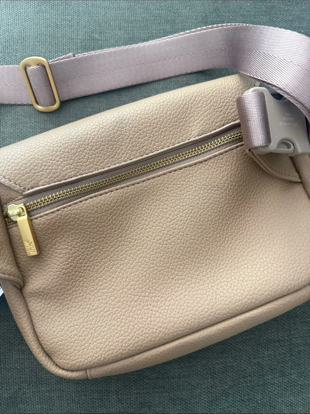 Freshly Picked Pebbled Leather Crossbody Belt Bag in Taupe